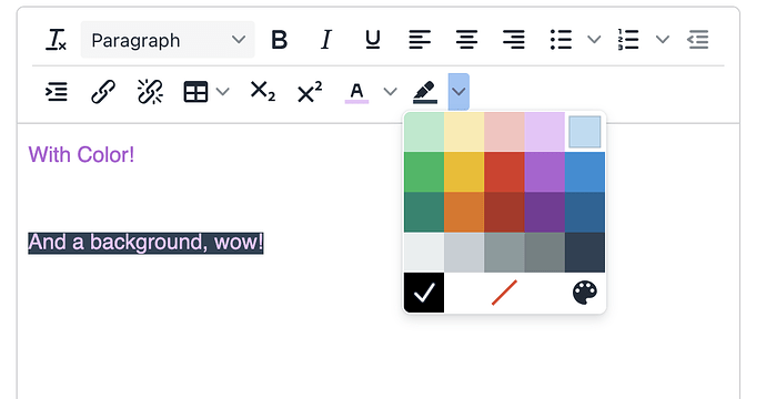 This image shows a word processor with a text editor featuring color and background highlighting options. (Captioned by AI)