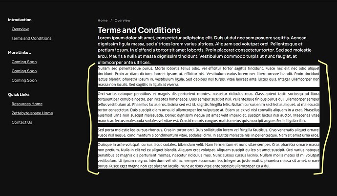 A webpage presents "Terms and Conditions" in white text on a black background, alongside a menu with links to "Introduction," "Overview," and "Terms and Conditions." (Captioned by AI)