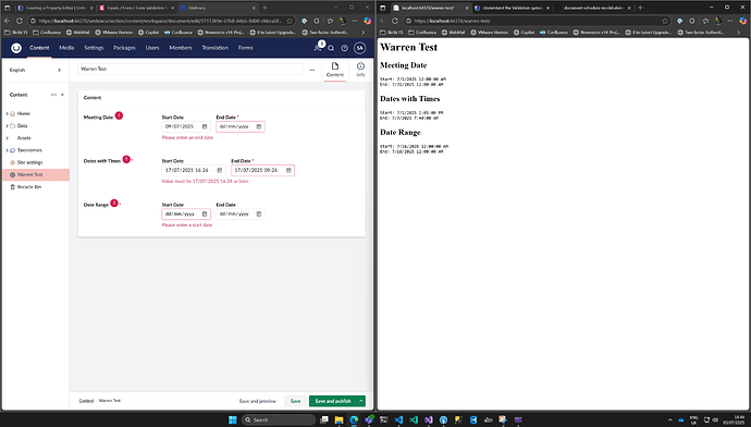 A split screen shows a website creation tool on the left and the generated website displayed on the right. (Captioned by AI)