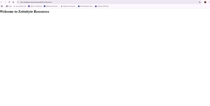 A browser displays the words "Welcome to Zettabyte Resources" in plain text. (Captioned by AI)