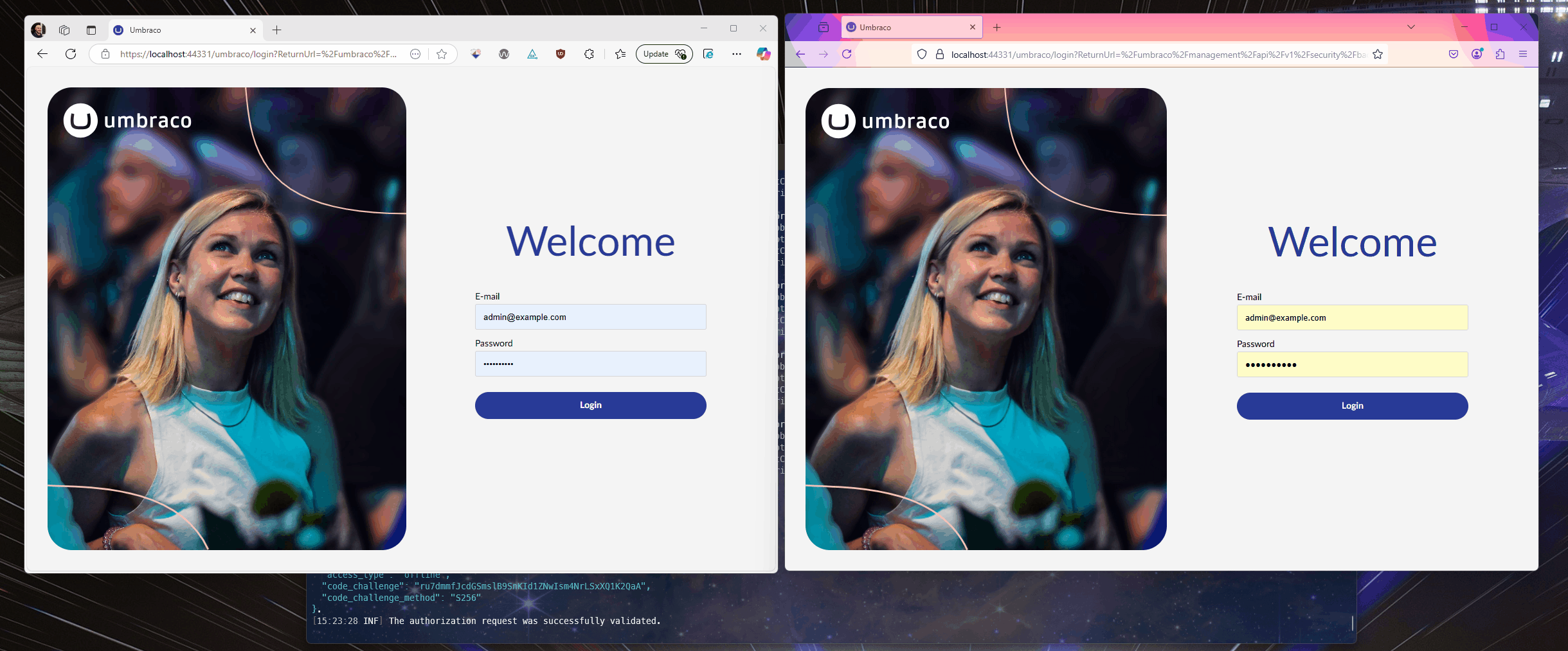 Edge vs Firefox Umbraco Backoffice Speed Test