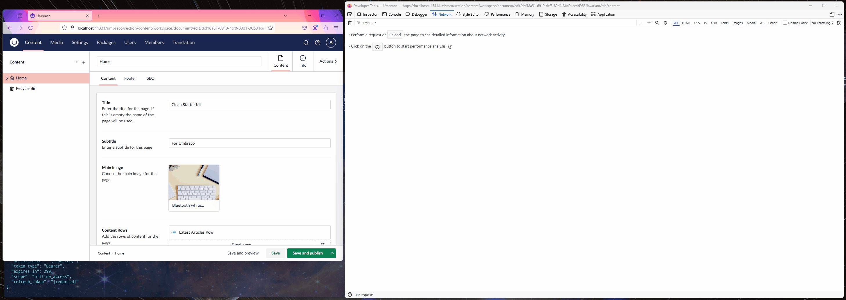 Firefox Umbraco Backoffice Network Tab